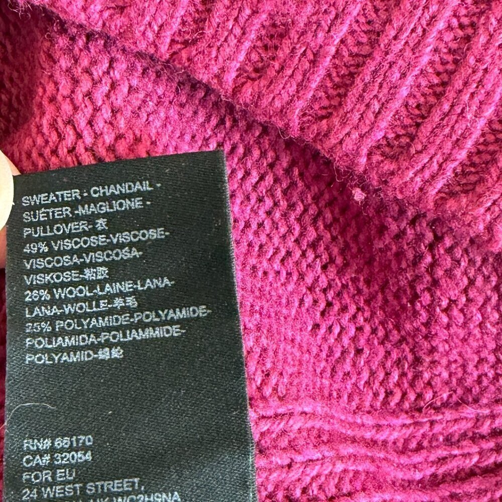 By Anthropologie Blair turtleneck tunic sweater small pink berry oversized - Picture 13 of 13